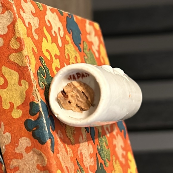 Vintage salt & pepper shakers made in Japan candelabra with box & orange black - Picture 2 of 11